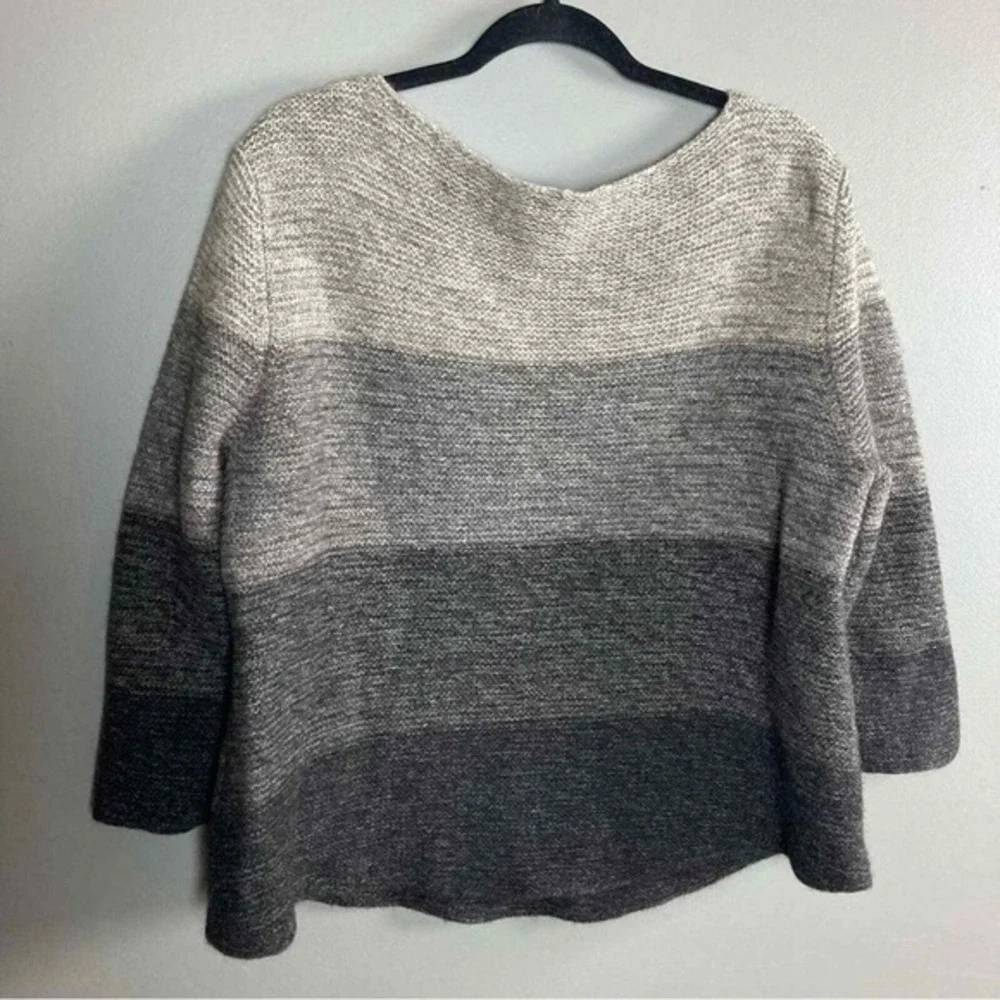 Eileen‎ Fisher thick wool silk sweater XL Thick super soft high quality Striped
